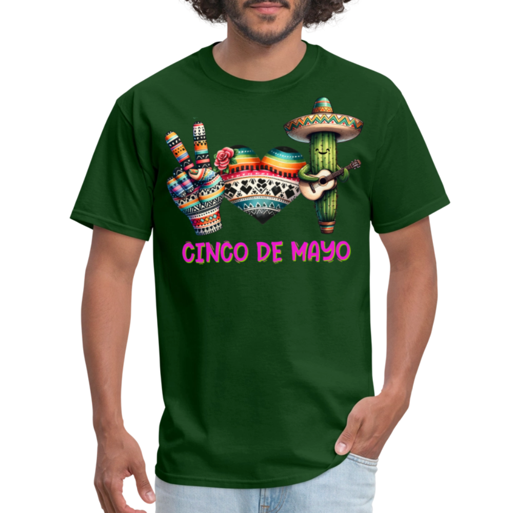 Cute Cactus Cinco de Mayo Tee Mexican-themed Party T-shirt - forest green