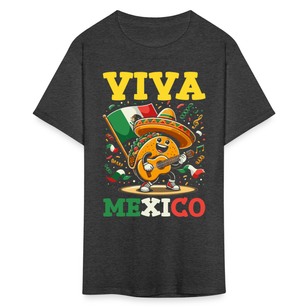 Cinco De Mayo Taco Shirt With Guitar Viva Mexico Party T-shirt - heather black