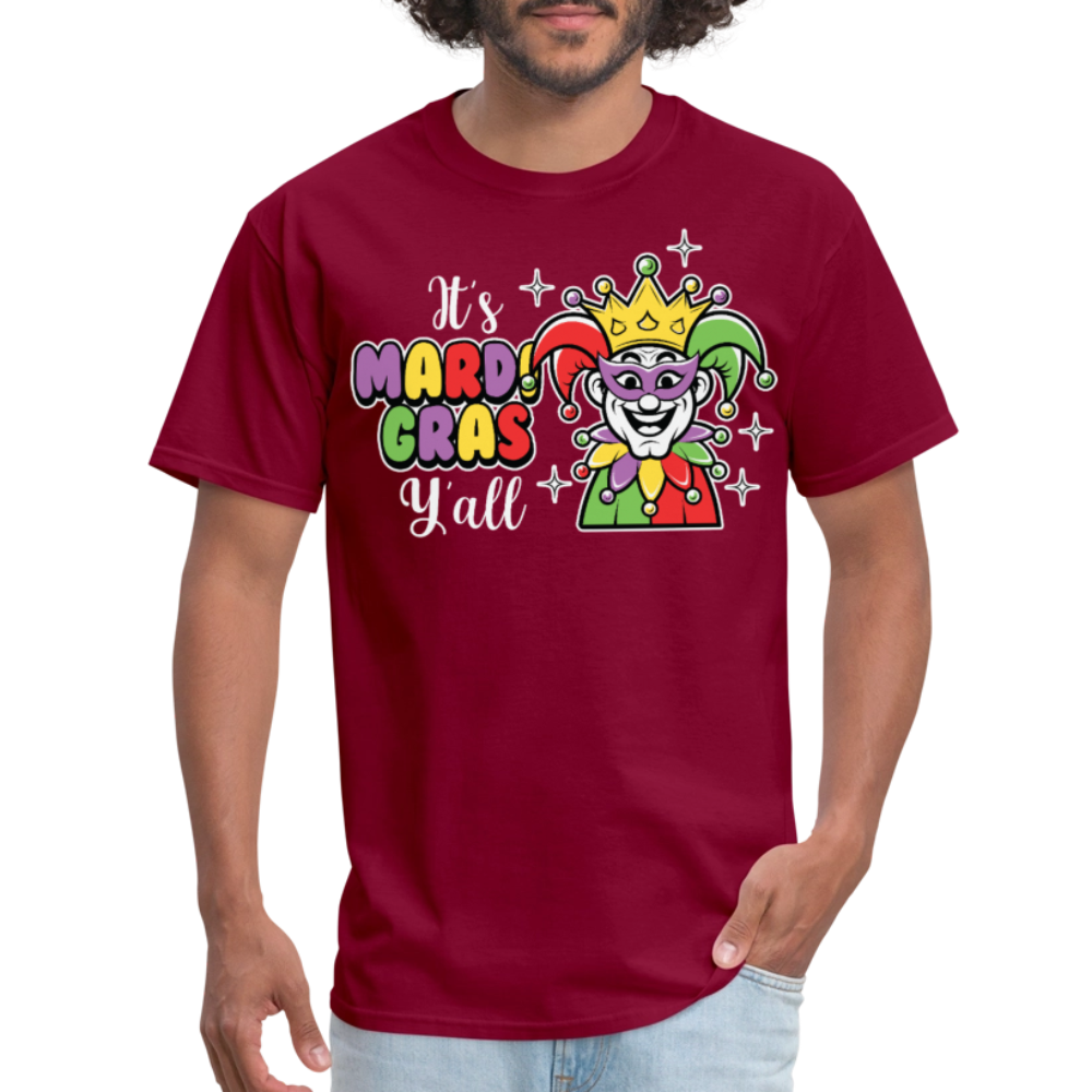 It’s Mardi Gras Y’all Shirt For Party Lovers Mardi Gras Jester T-shirt - burgundy