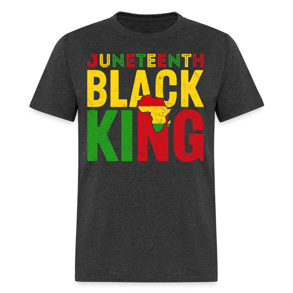 Black King African Heritage Tee Juneteenth Black King T-shirt - heather black