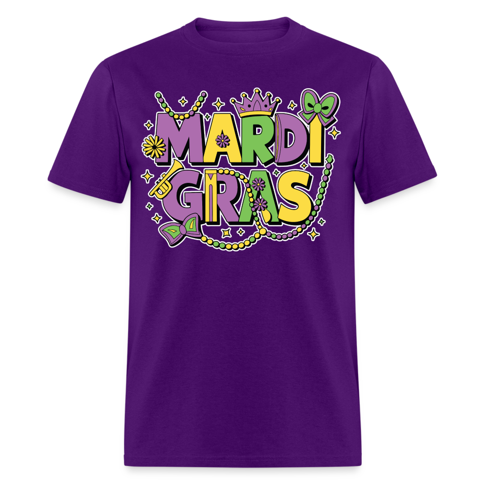 Funny and festive Mardi Gras shirts Mardi Gras Crown T-shirt - purple