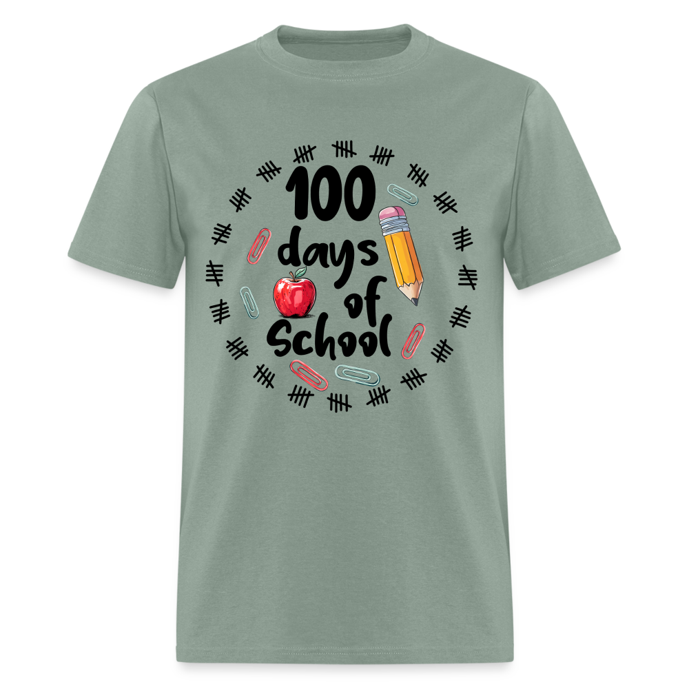 100 Days of School Shirt For Teachers Dino 100th Oay Of School T-shirt - sage