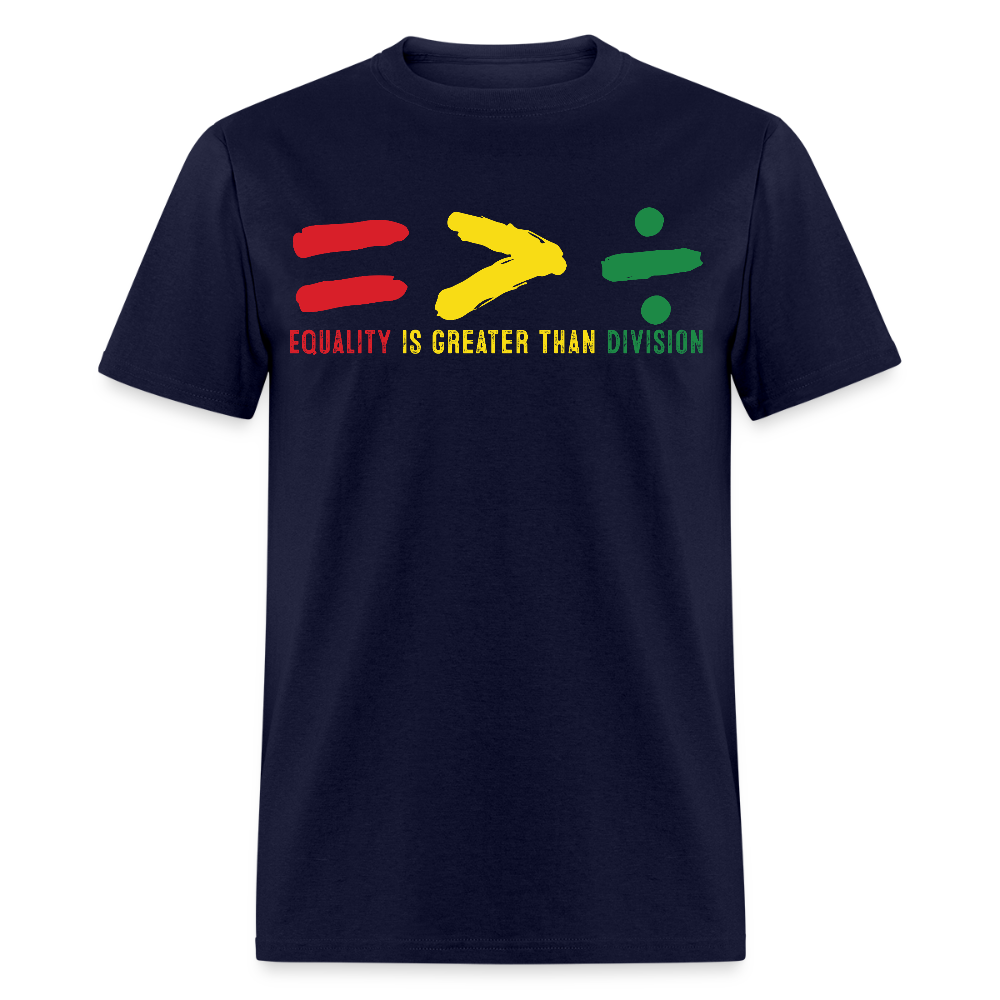 Black History Month Tee Equality Over Division T-Shirt - navy