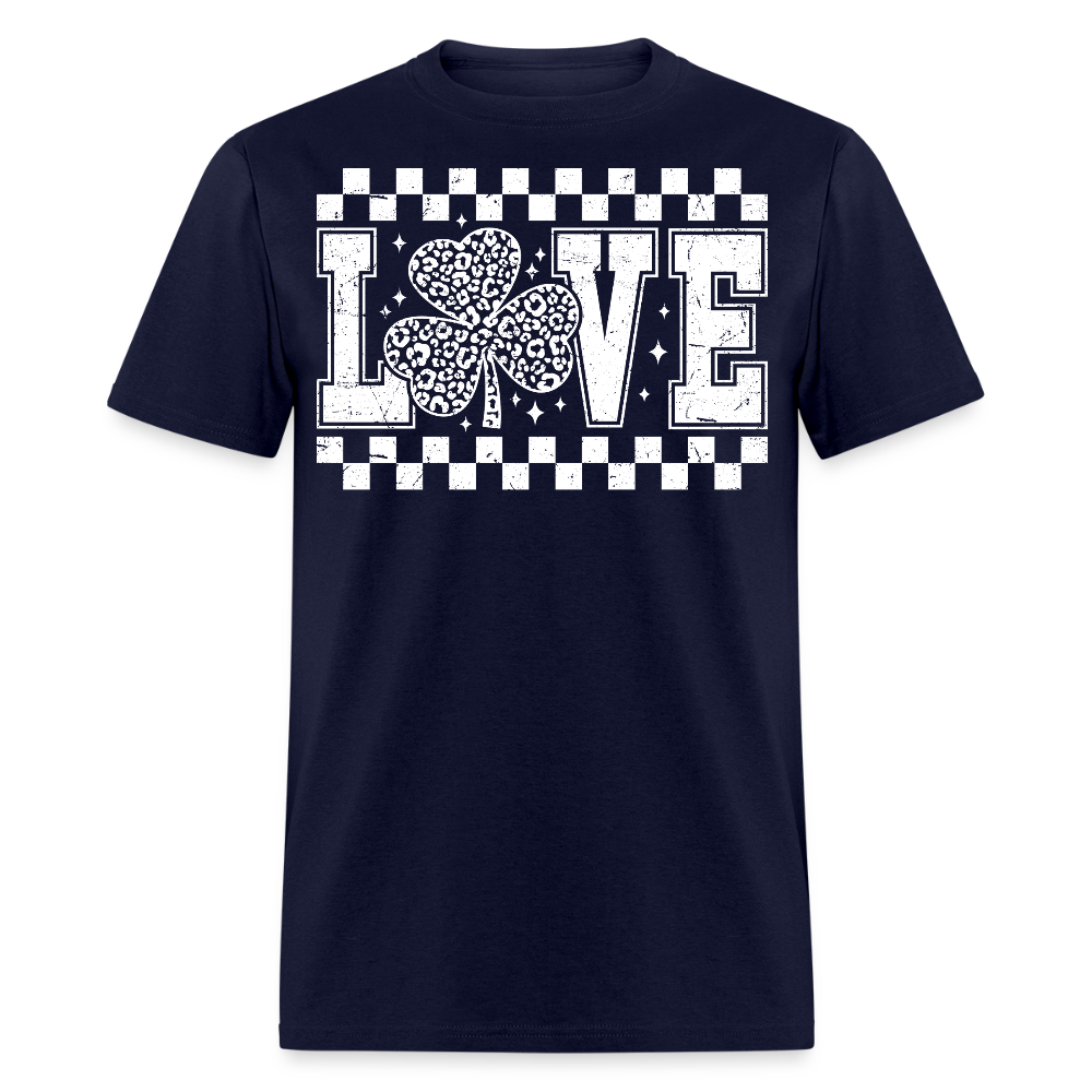 Vintage Shamrock St Patrick’s Day Love T-shirt - navy