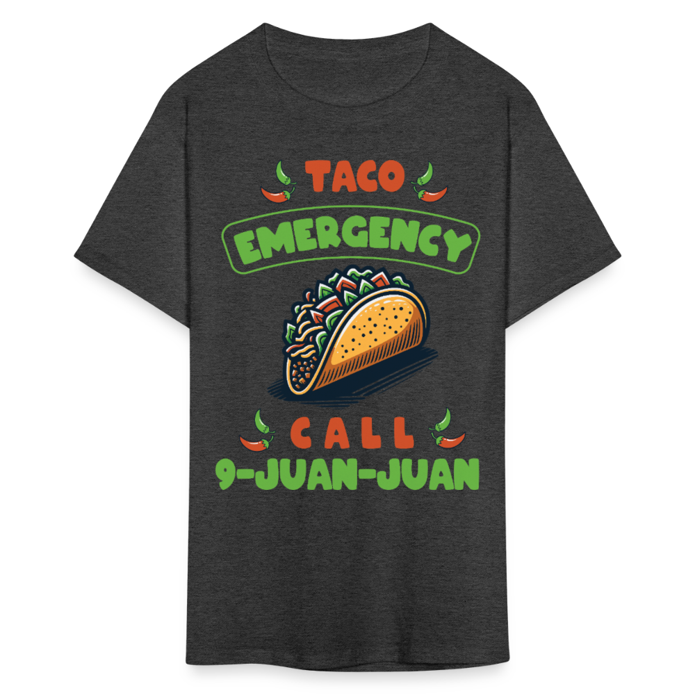 Taco emergency Call 9-juan-juan Tee Mexican Food Lover T-shirt - heather black