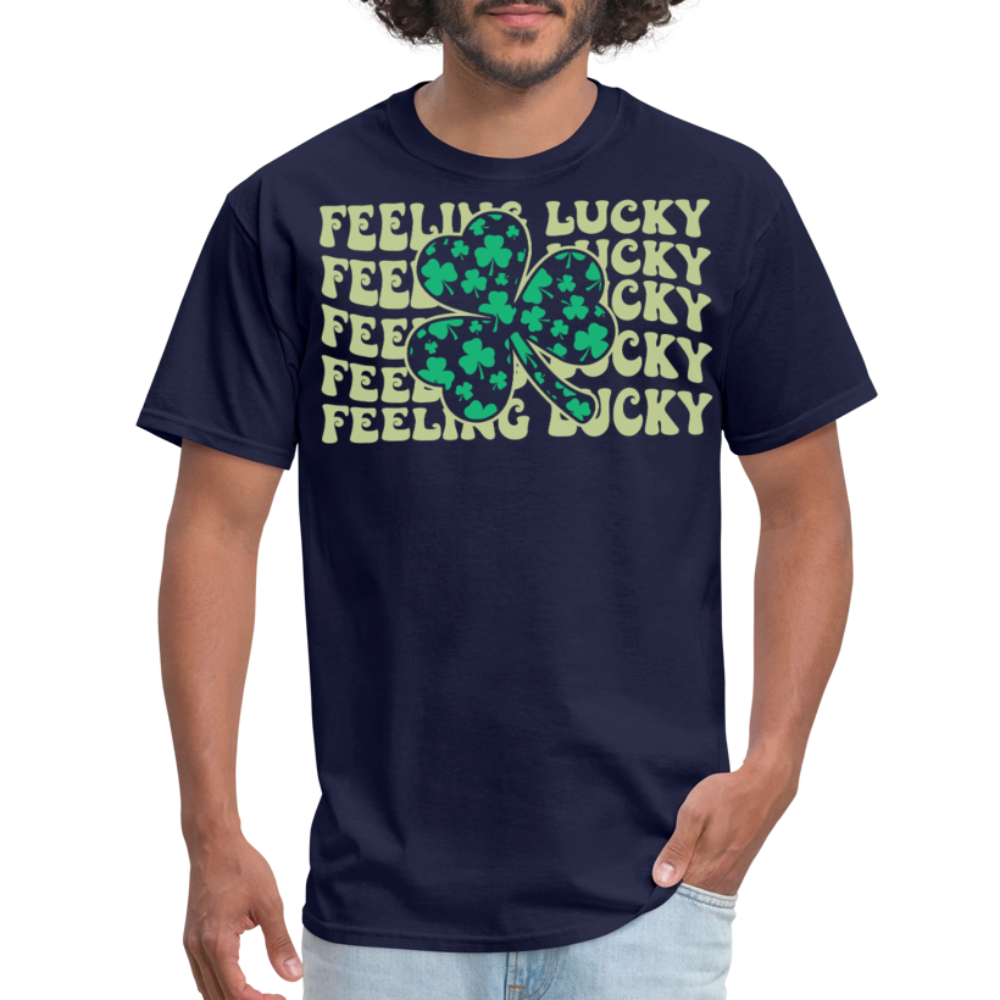 Feeling Lucky Irish Clover T-shirt - navy