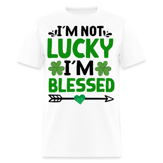 I’m Not Lucky I’m Blessed Christian T-shirt - white