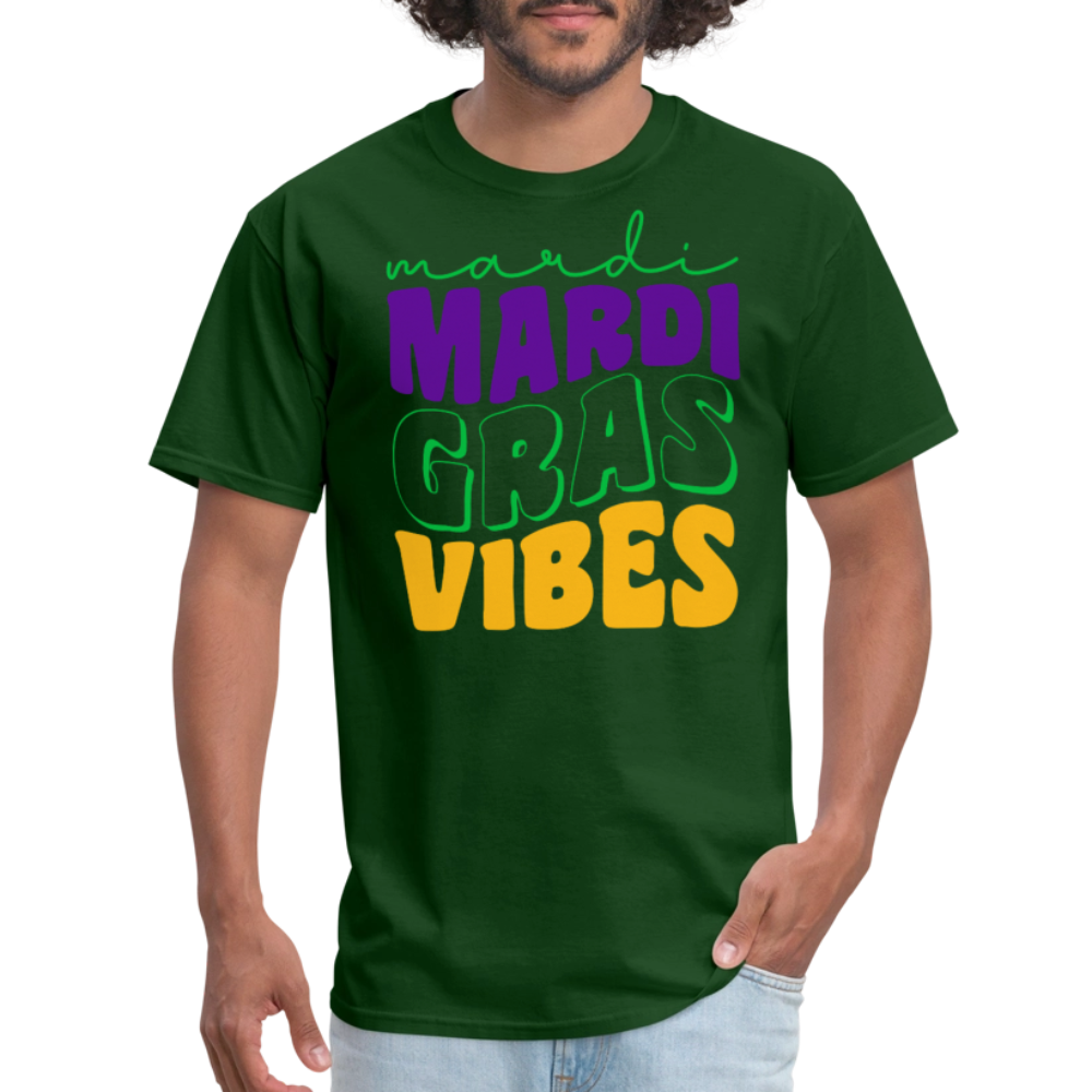 Colorful Mardi Gras Vibes Unisex T-shirt - forest green