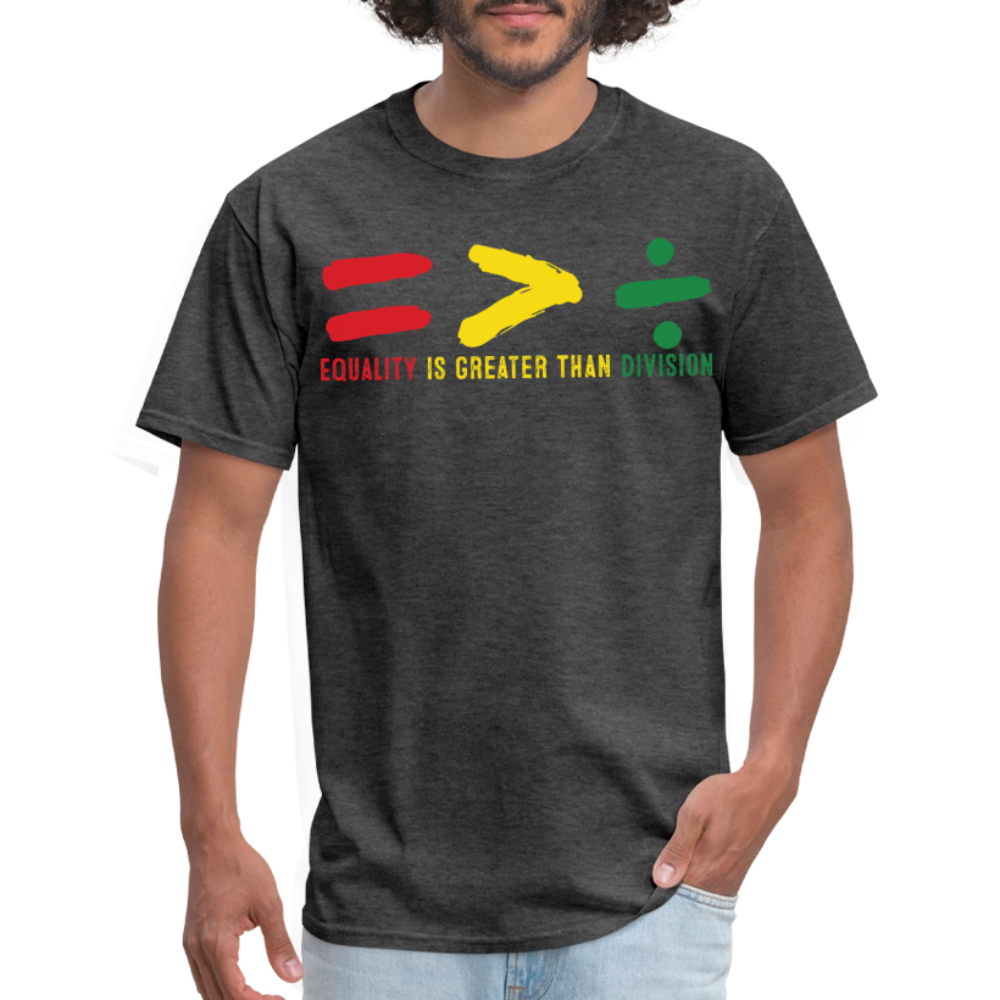 Black History Month Tee Equality Over Division T-Shirt - heather black