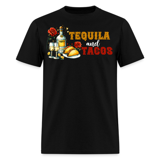 Funny Mexican Drinking Party Tee Tequila and Tacos T-shirt - black