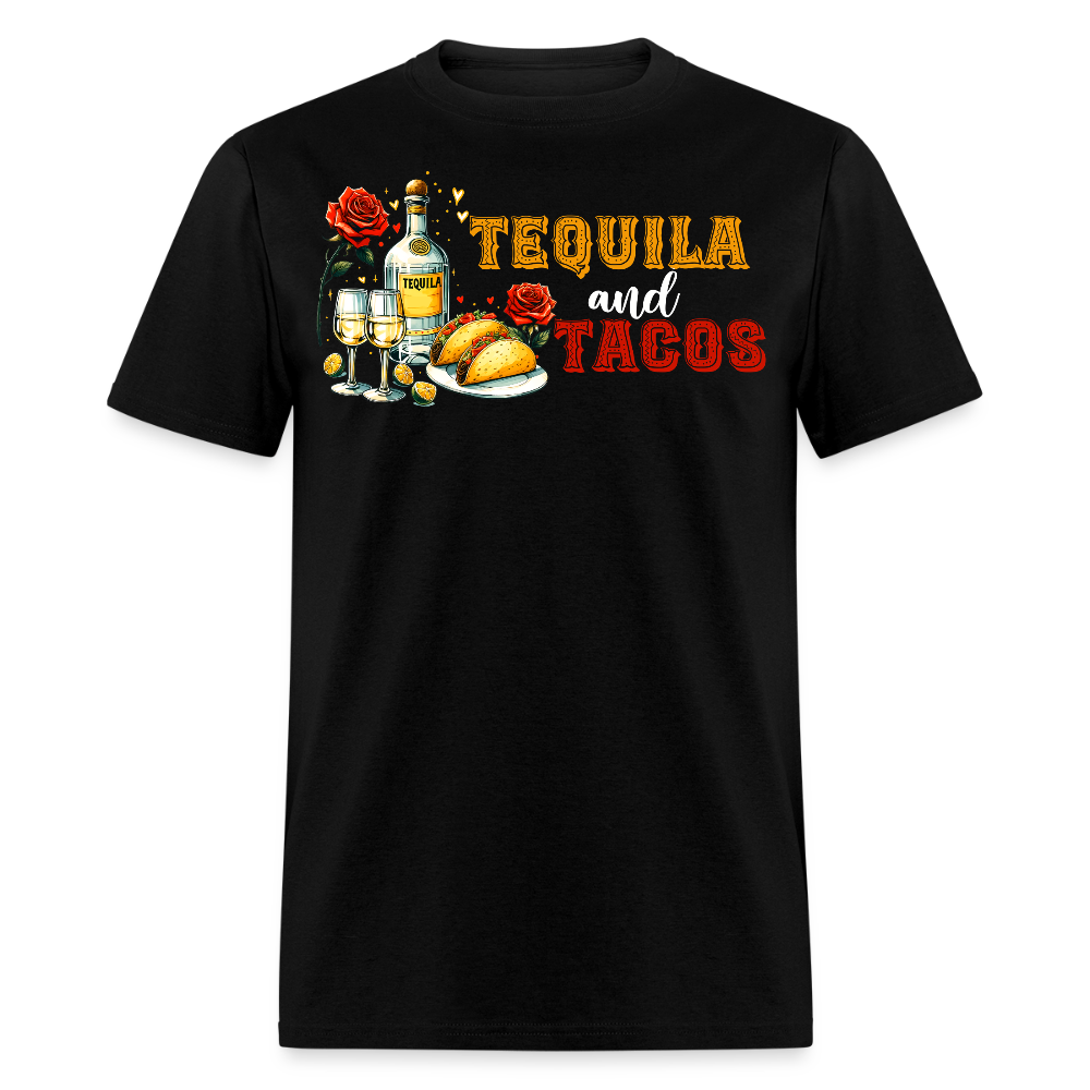 Funny Mexican Drinking Party Tee Tequila and Tacos T-shirt - black