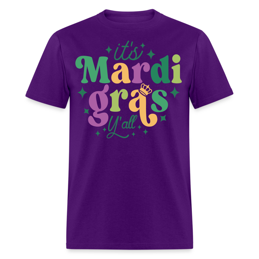 It's Mardi Gras Y'all Crown T-Shirt - purple