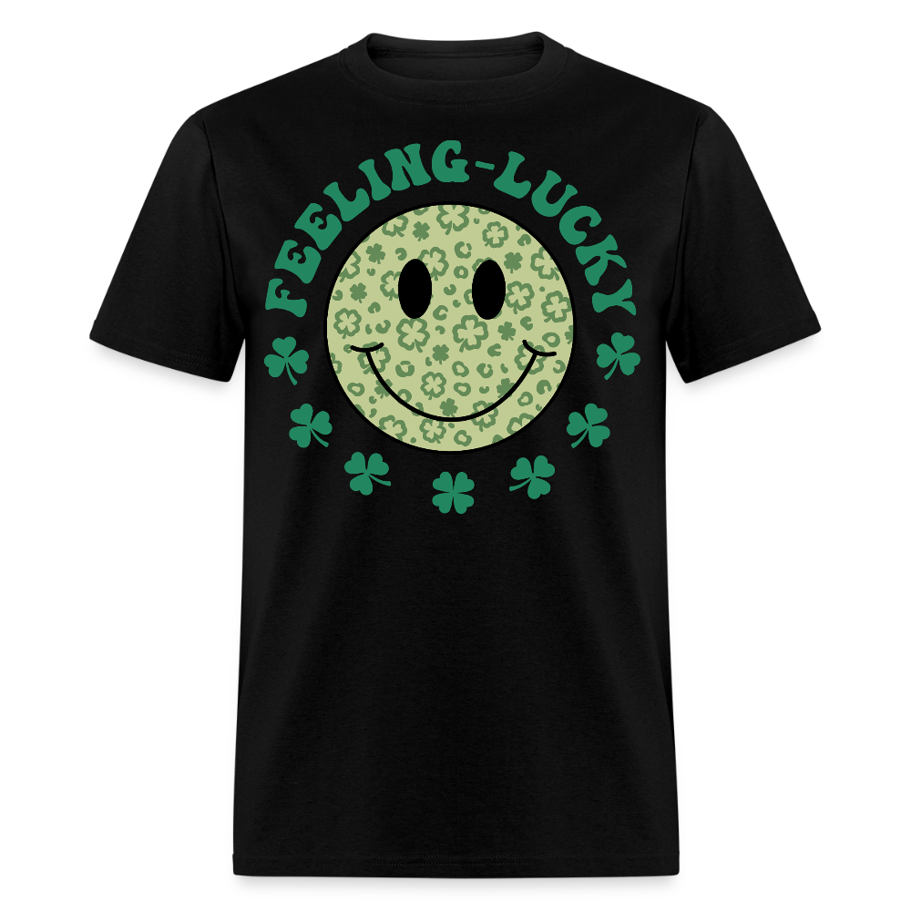 Feeling Lucky St Patrick’s Day Smiley Face T-shirt - black