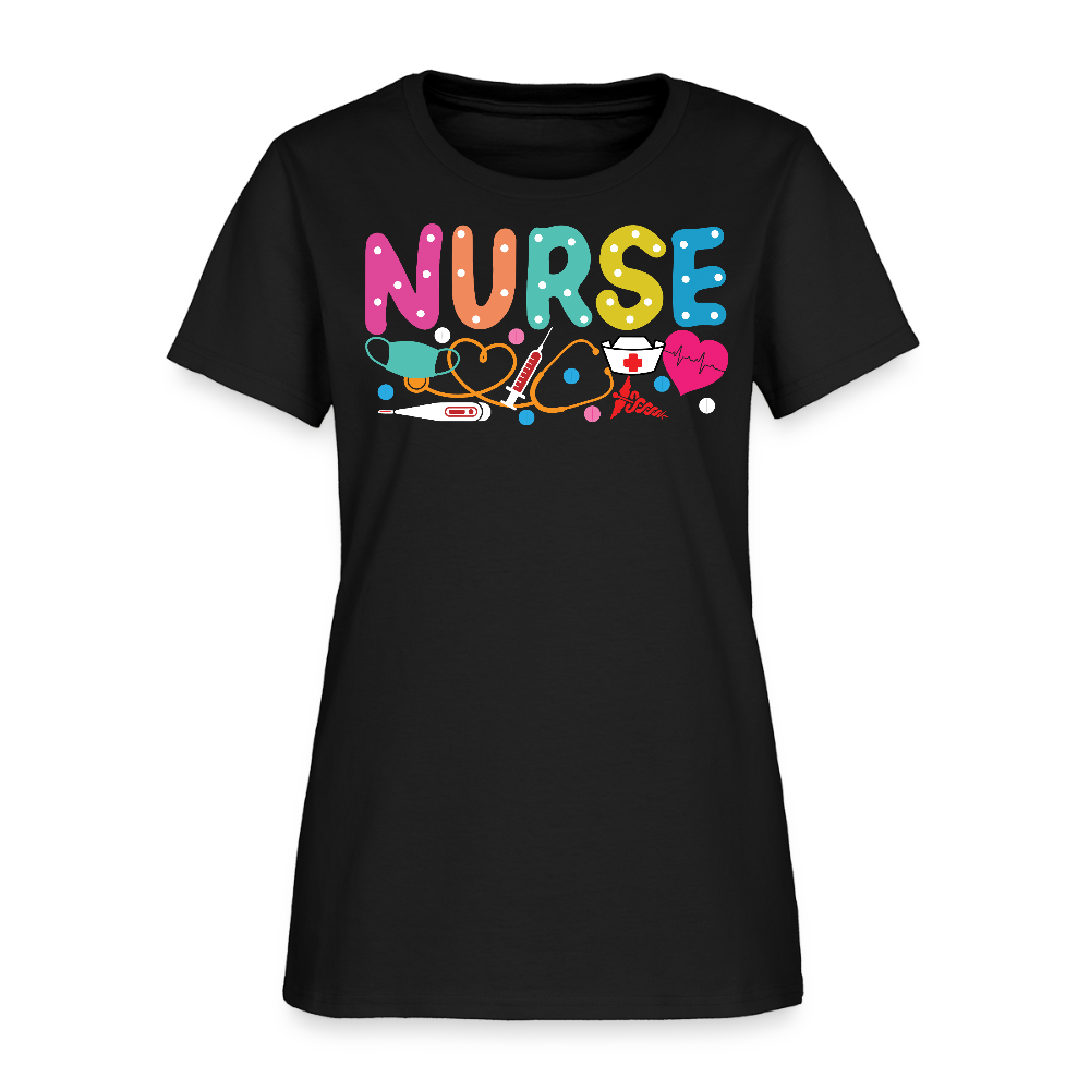 Colorful Nurse Life Cute Gift For Nurses T-Shirt - black
