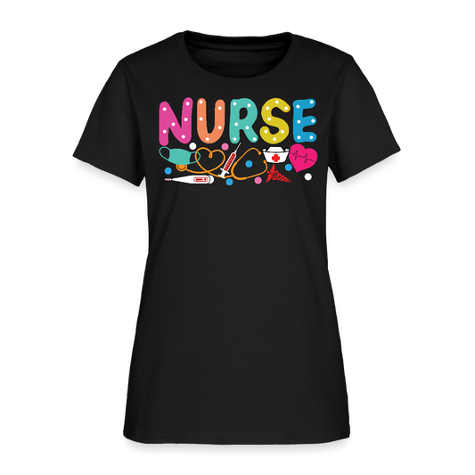 Colorful Nurse Life Cute Gift For Nurses T-Shirt - black