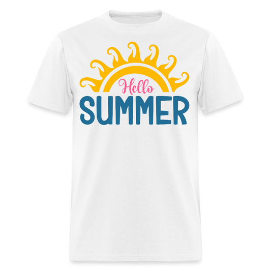 Hello Summer Beach Vacation T-shirt - white
