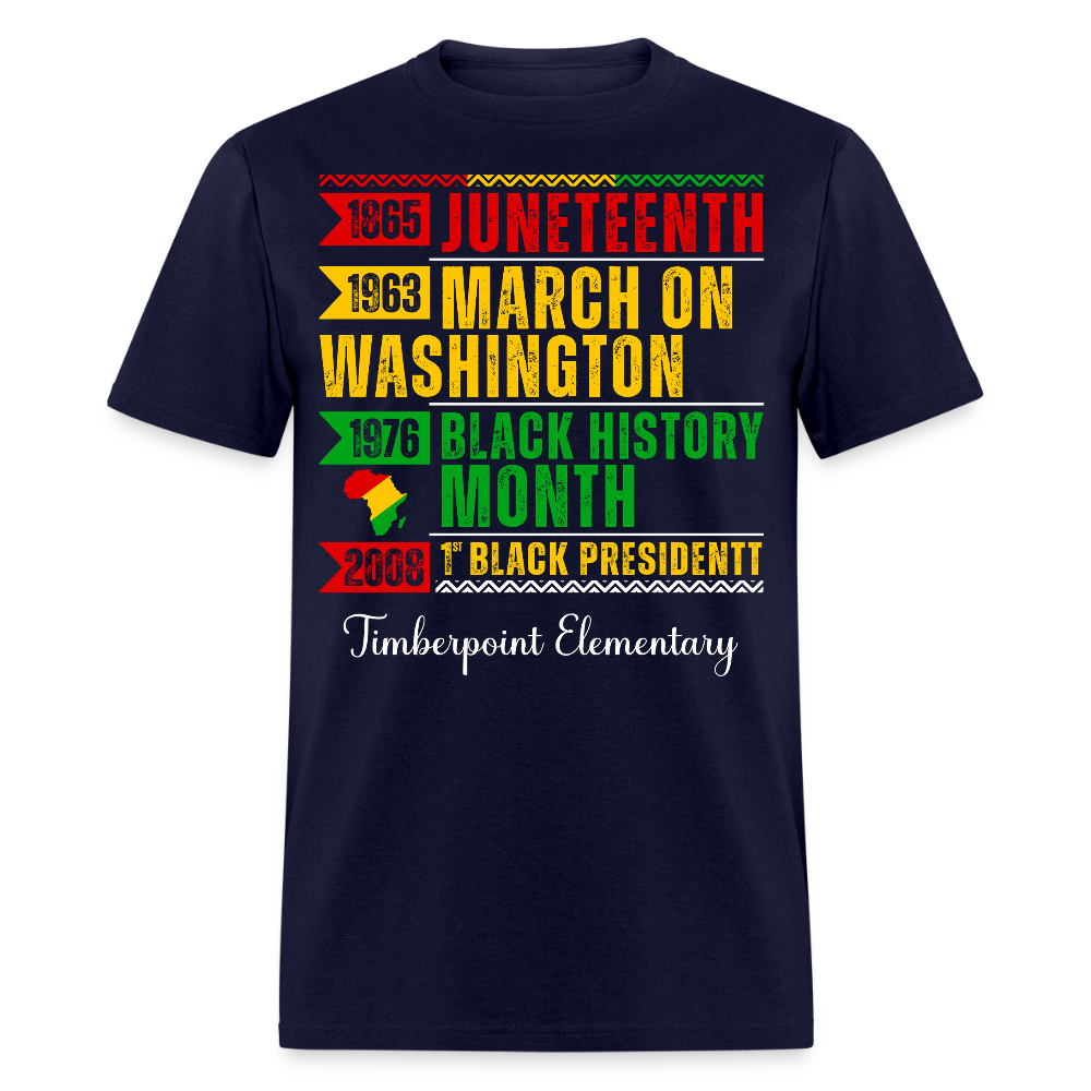 Juneteenth And Black History Month Teachers T-shirt - navy
