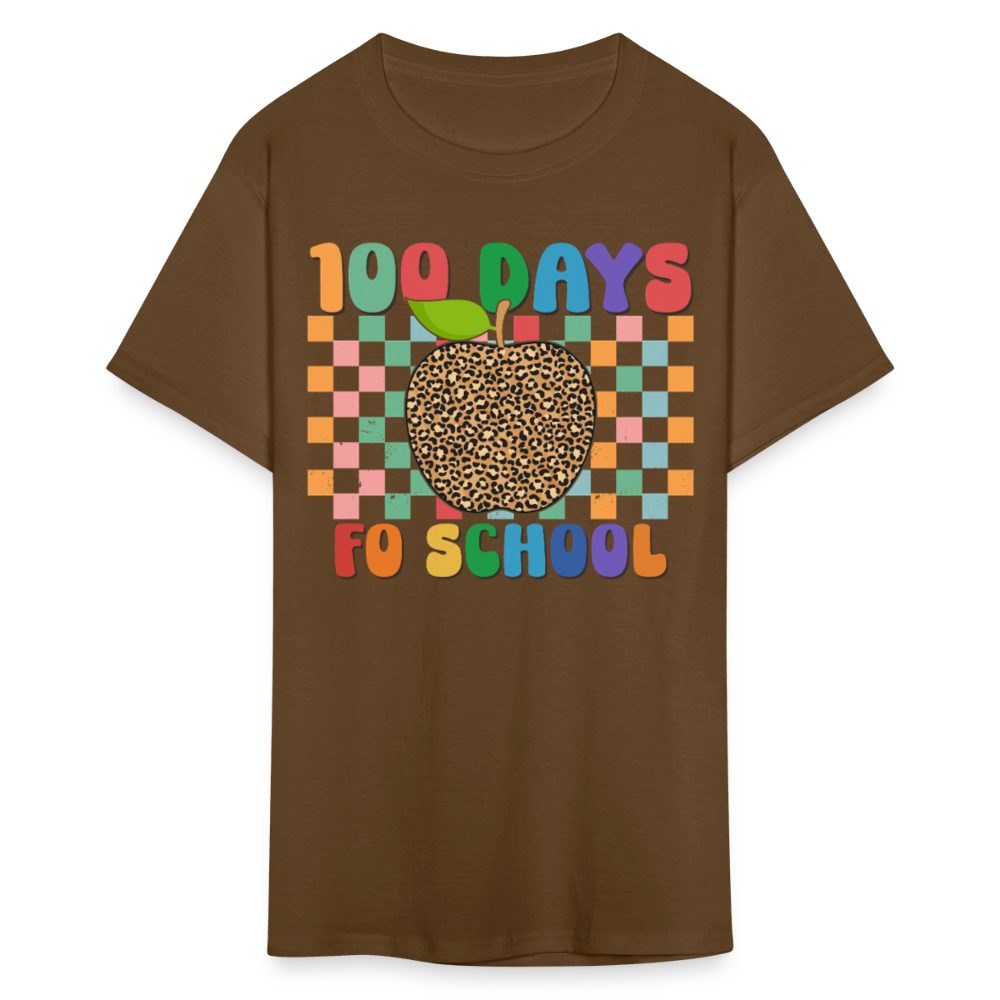 Leopard Print 100 Days of School Shirt Teacher Gifts Unisex T-shirt - brown