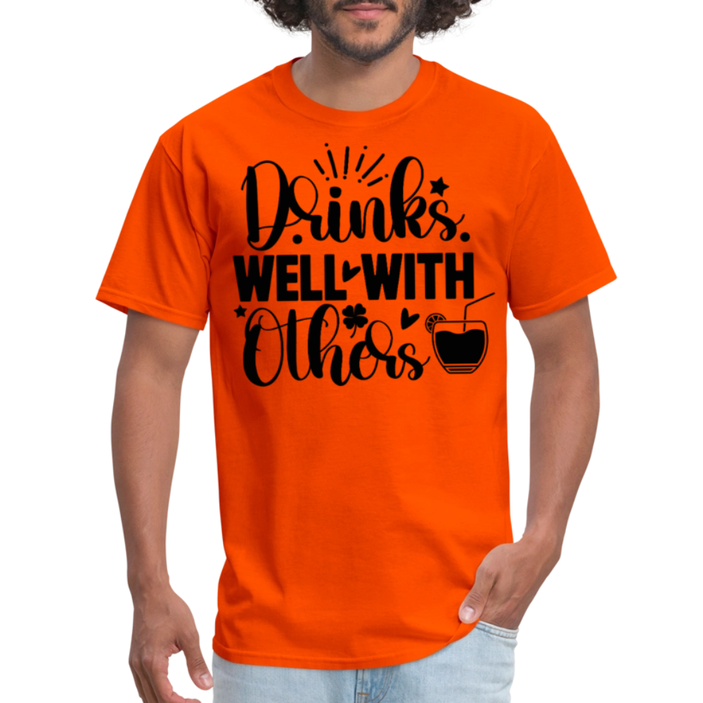 St. Patrick's Day Tee – Drinks Well with Others Shirt - orange