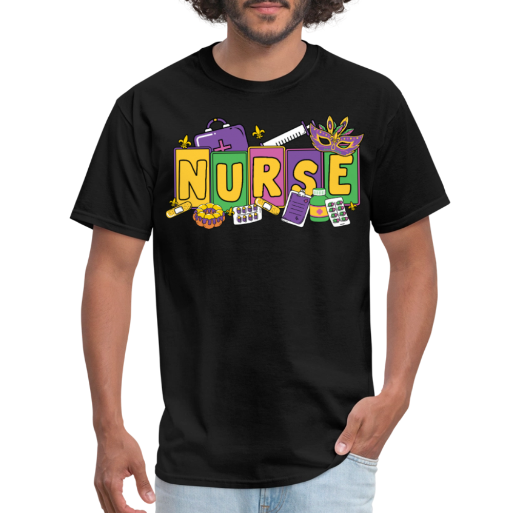 Mardi Gras Nurse Shirt For Healthcare Workers Nurse Appreciation T-shirt - black