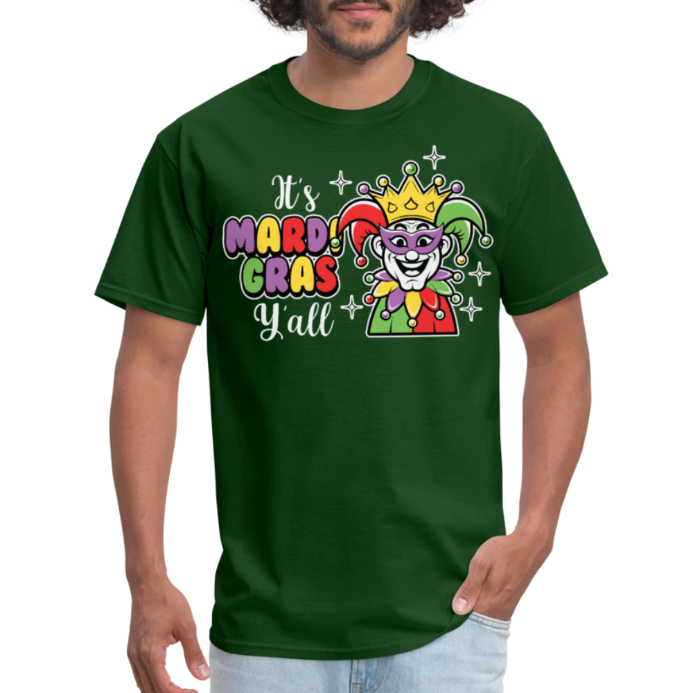 It’s Mardi Gras Y’all Shirt For Party Lovers Mardi Gras Jester T-shirt - forest green