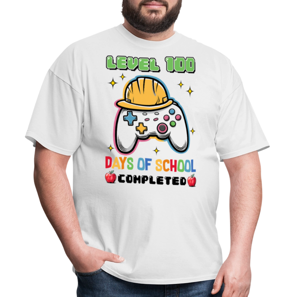 Level 100 Days Of School Gamer Shirt Level Up School Milestone T-shirt - white