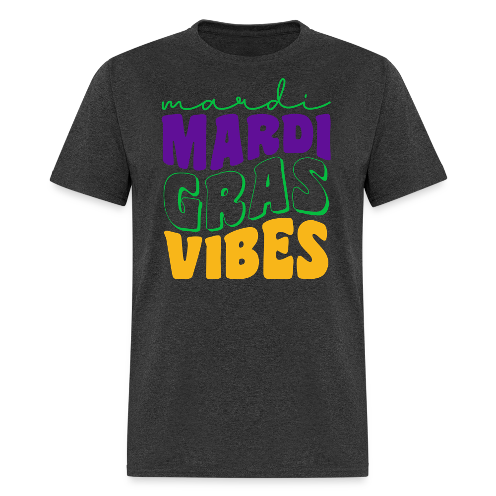 Colorful Mardi Gras Vibes Unisex T-shirt - heather black