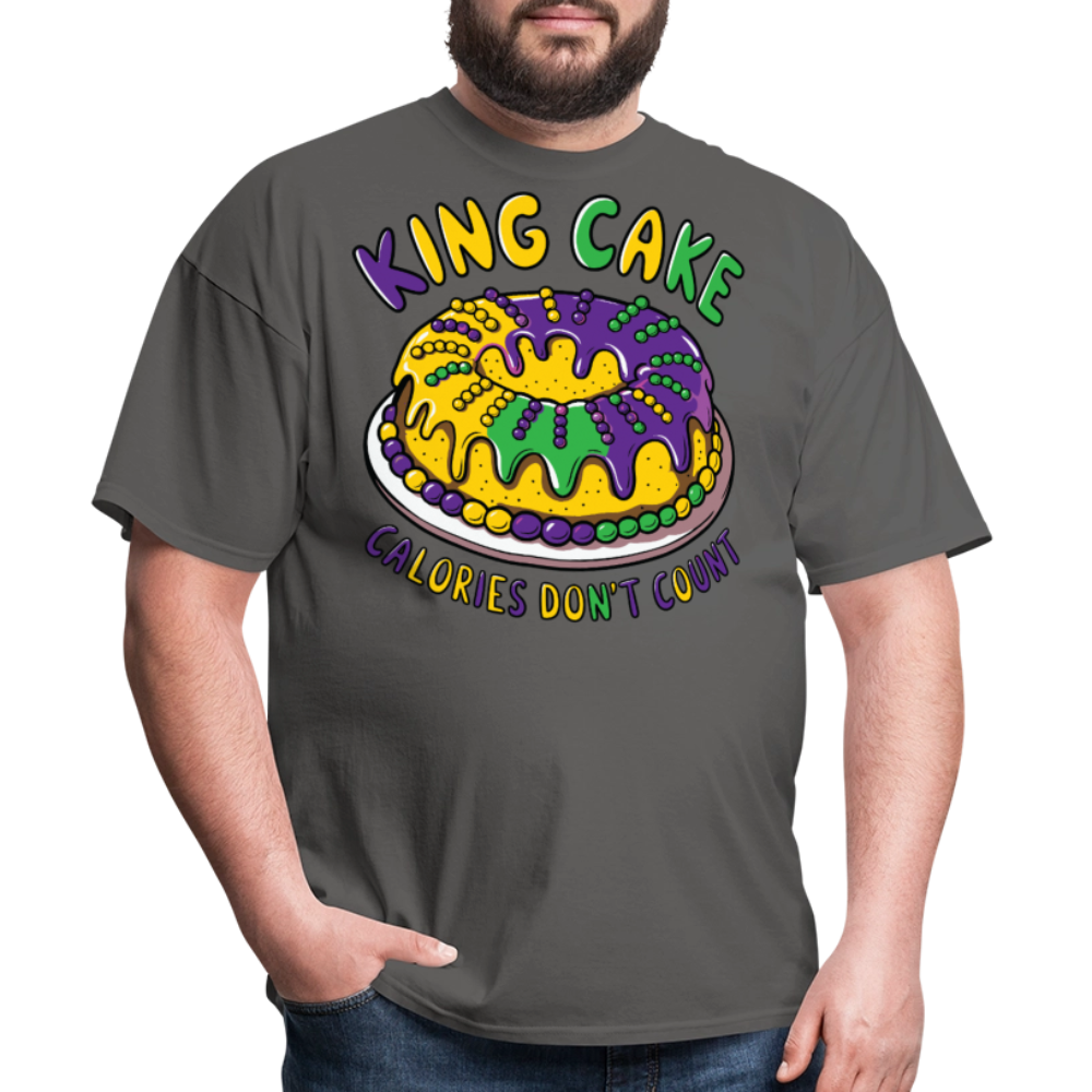 Fat Tuesday Celebration Mardi Gras King Cake T-shirt - charcoal