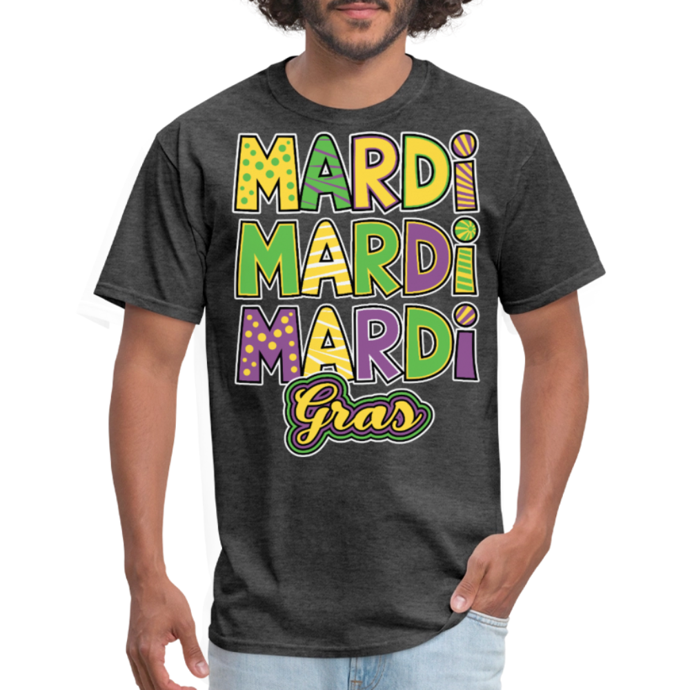 Mardi Gras Tee For Parade Colorful New Orleans Festival T-shirt - heather black