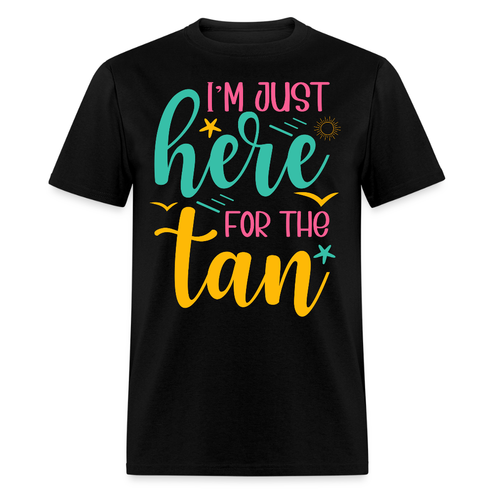 Summer Vacation Graphic Tee Sun Tanning T-shirt - black