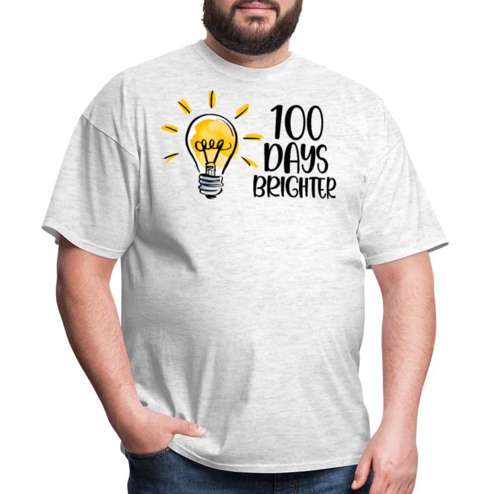 100 Days Brighter Tee for Teachers School Milestone Unisex T-Shirt - light heather gray