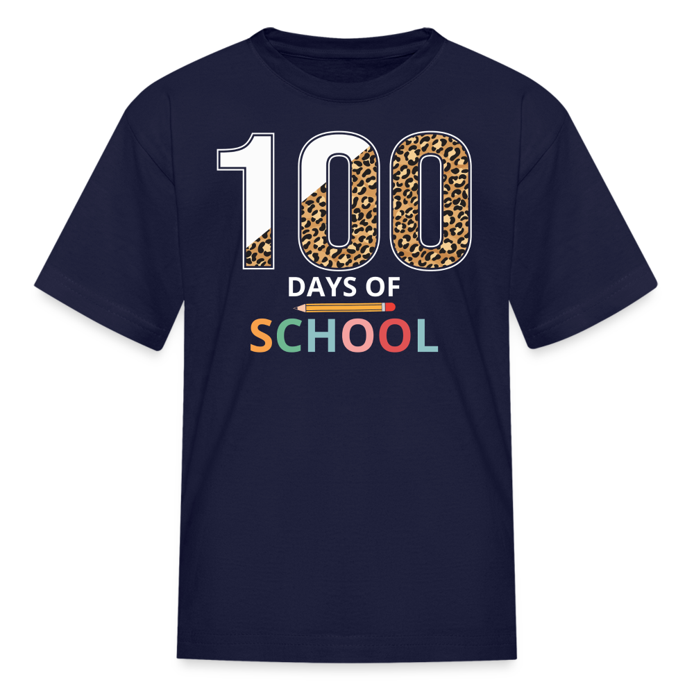 100 Days Of School Shirt For Boys Colorful School Milestone Kids T-shirt - navy