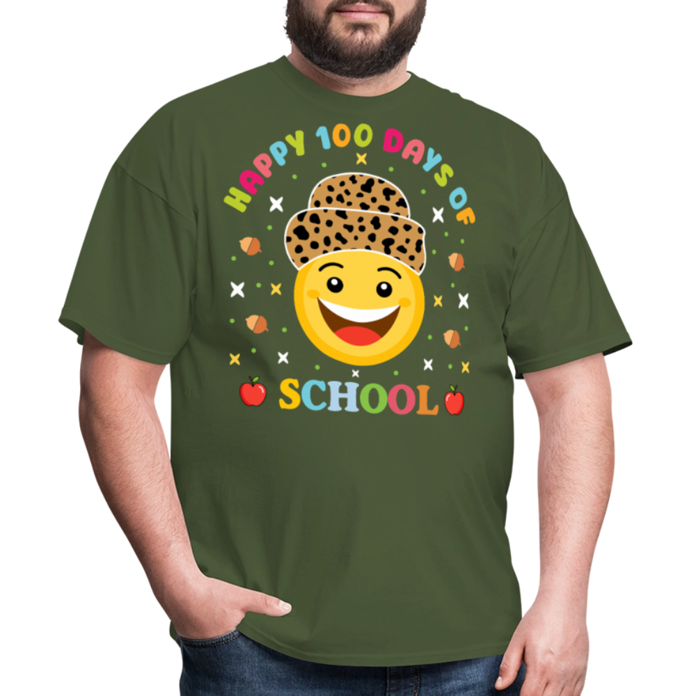 Leopard Print 100 Days Of School Shirt For Teachers Unisex T-Shirt - military green