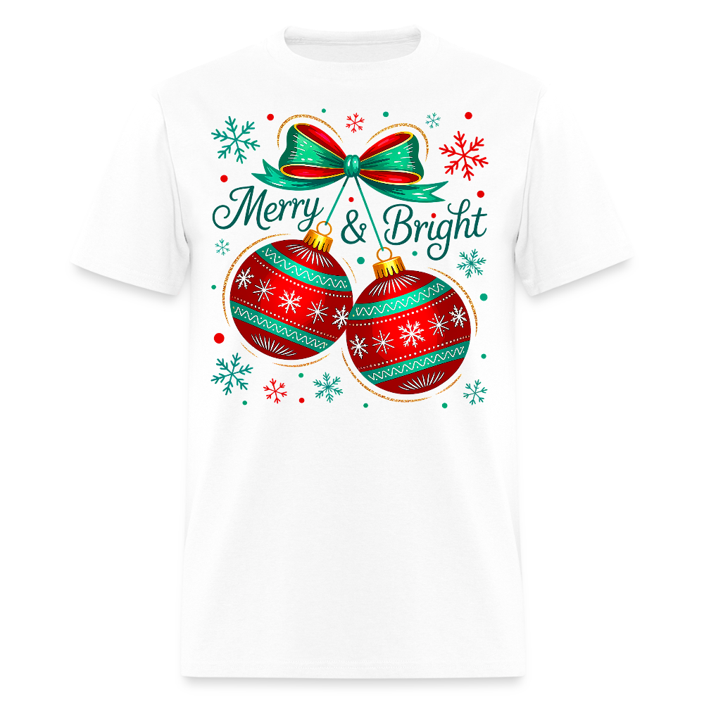 Merry And Bright Christmas T-Shirt - white