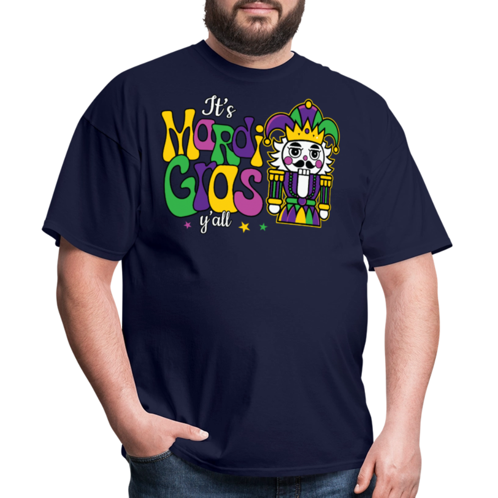 New Orleans festival Tee Mardi Gras jester T-shirt - navy