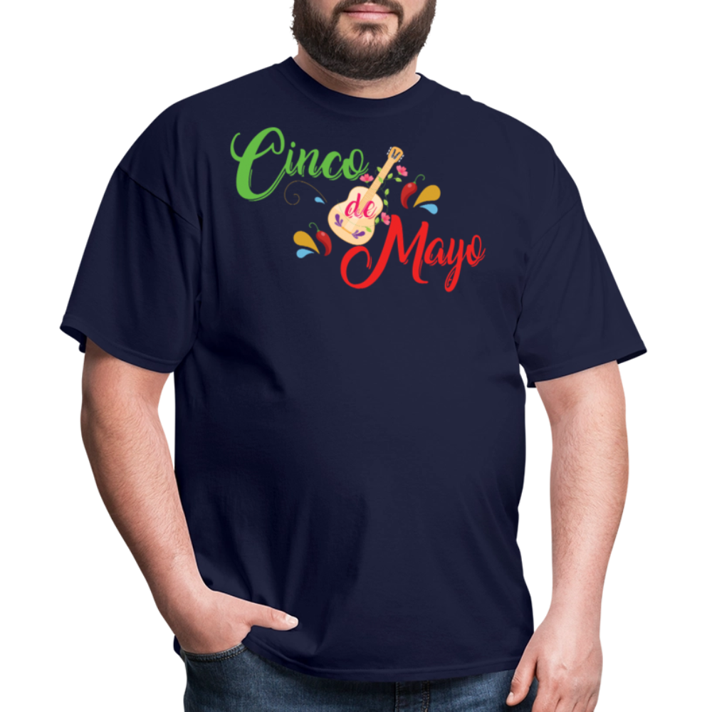 Colorful Cinco De Mayo Shirt With Guitar Unisex T-shirt - navy