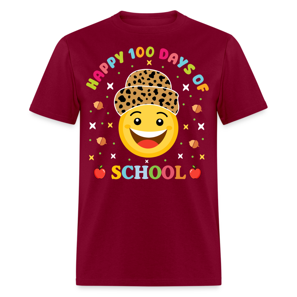 Leopard Print 100 Days Of School Shirt For Teachers Unisex T-Shirt - burgundy