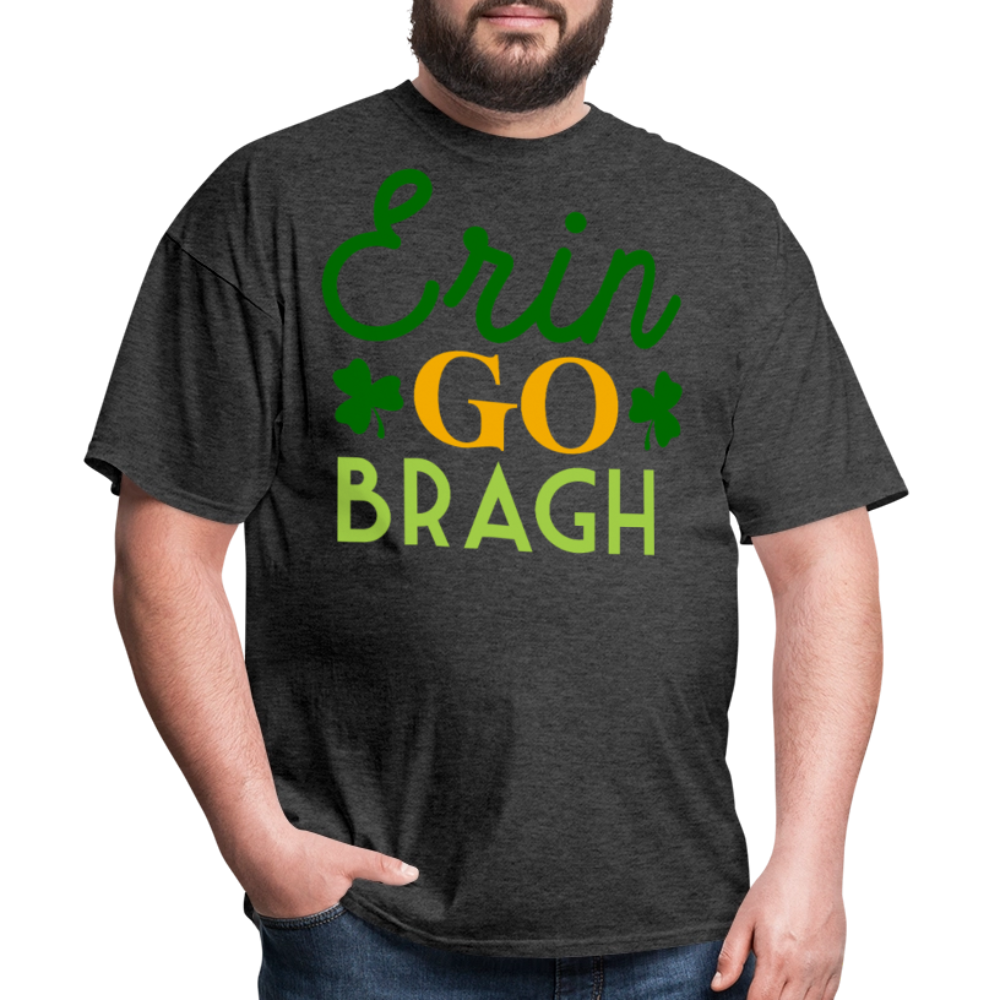 Funny Erin Go Bragh Shamrock T-shirt - heather black