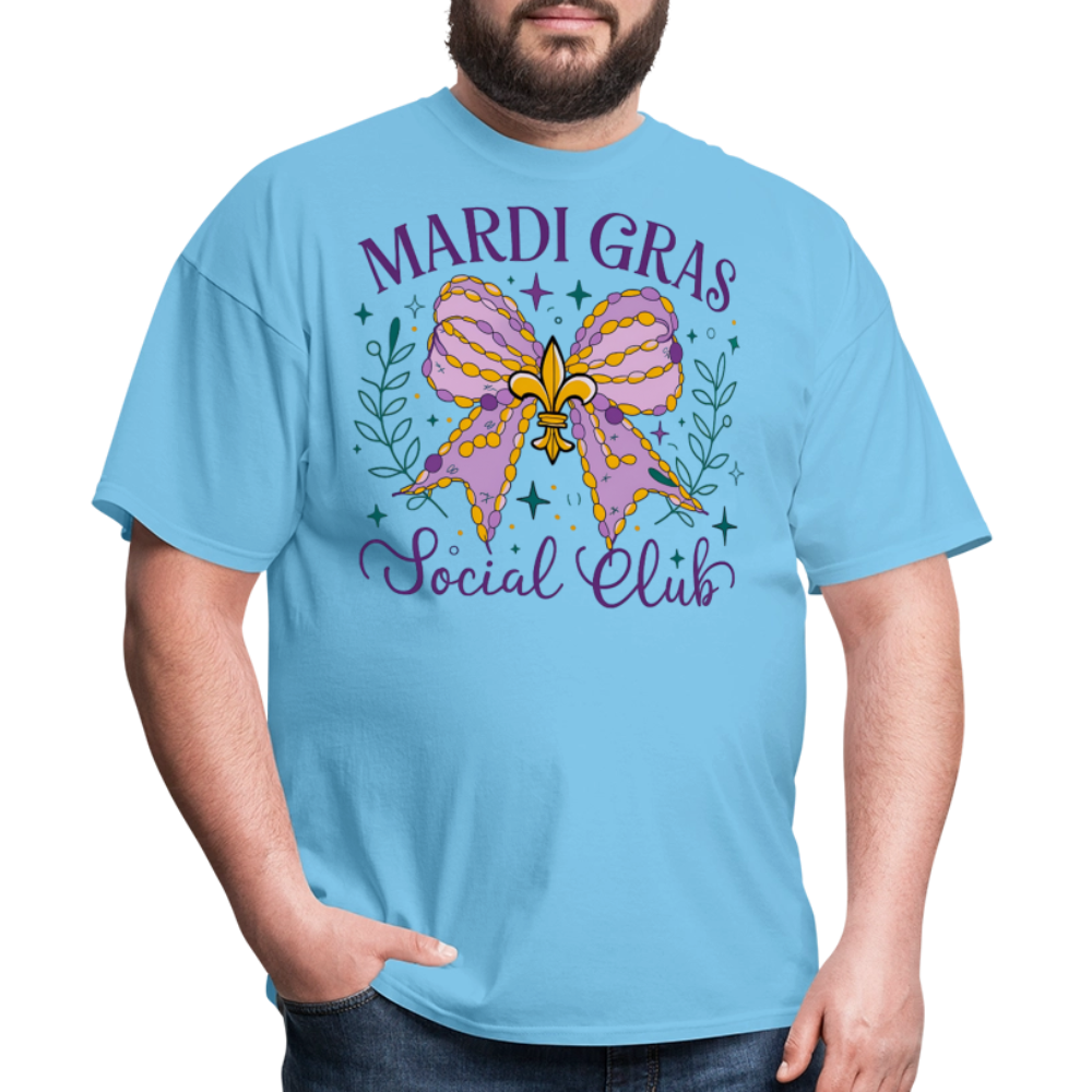 Mardi Gras Social Club  Shirt New Orleans Party Celebration T-Shirt - aquatic blue