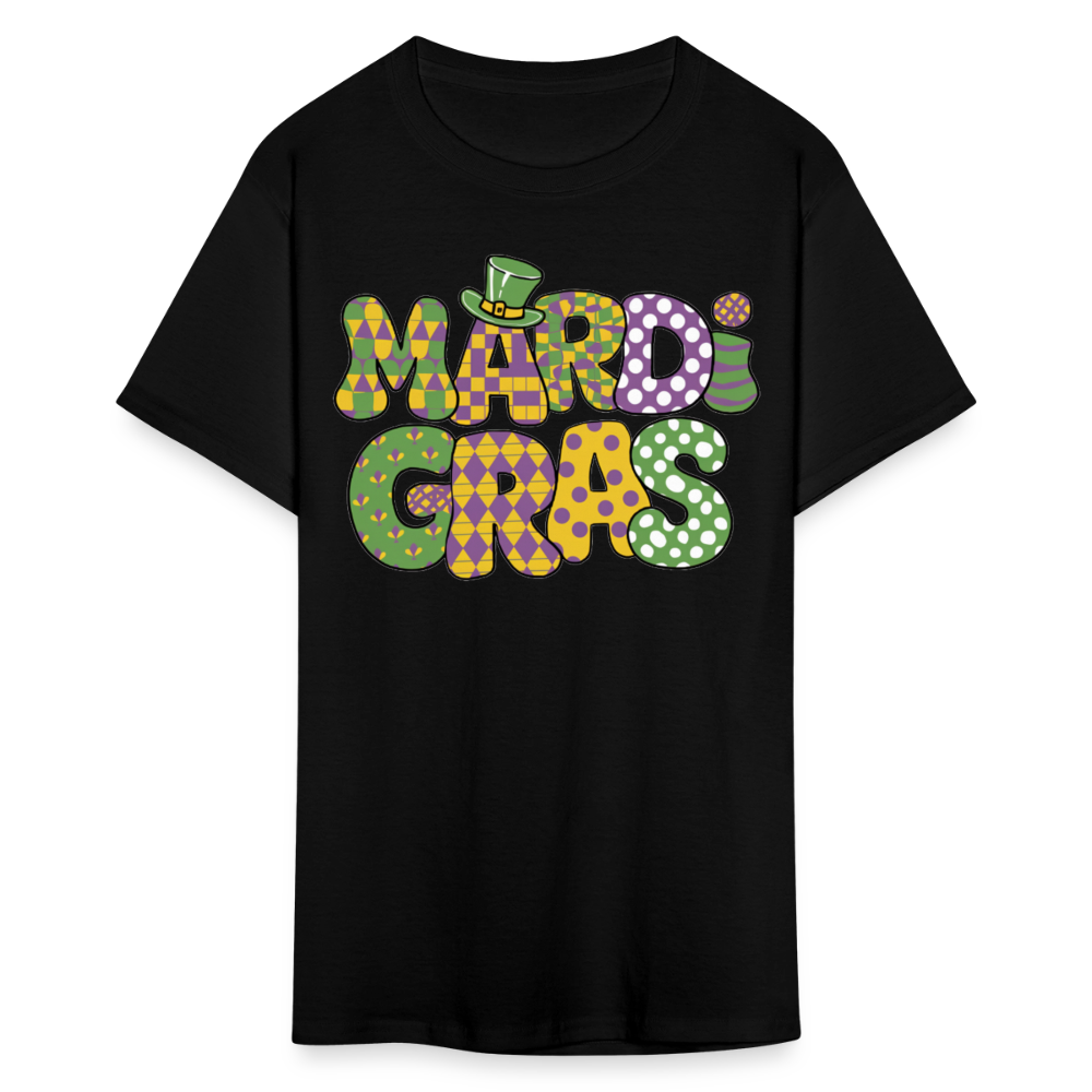 Colorful Mardi Gras Graphic Tee For Fat Tuesday Unisex T-Shirt - black