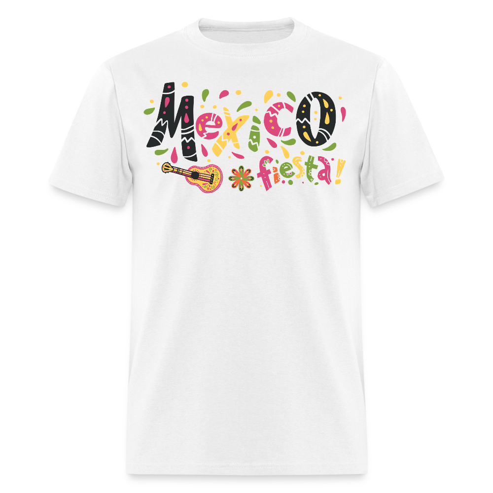 Mexican Fiesta Tee For Party Celebrations Colorful Mexico Theme T-shirt - white