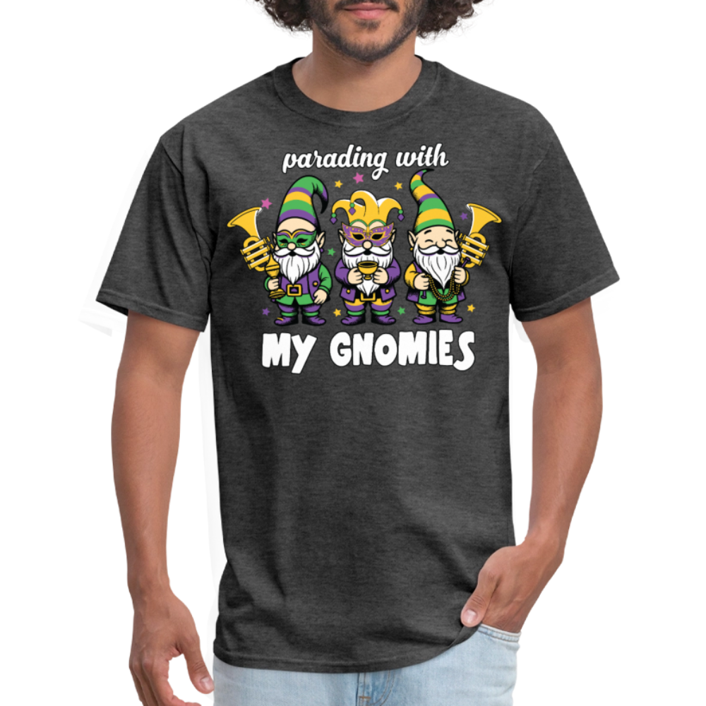 Parading With my Gnomies Festival Shirt Funny Mardi Gras T-shirt - heather black