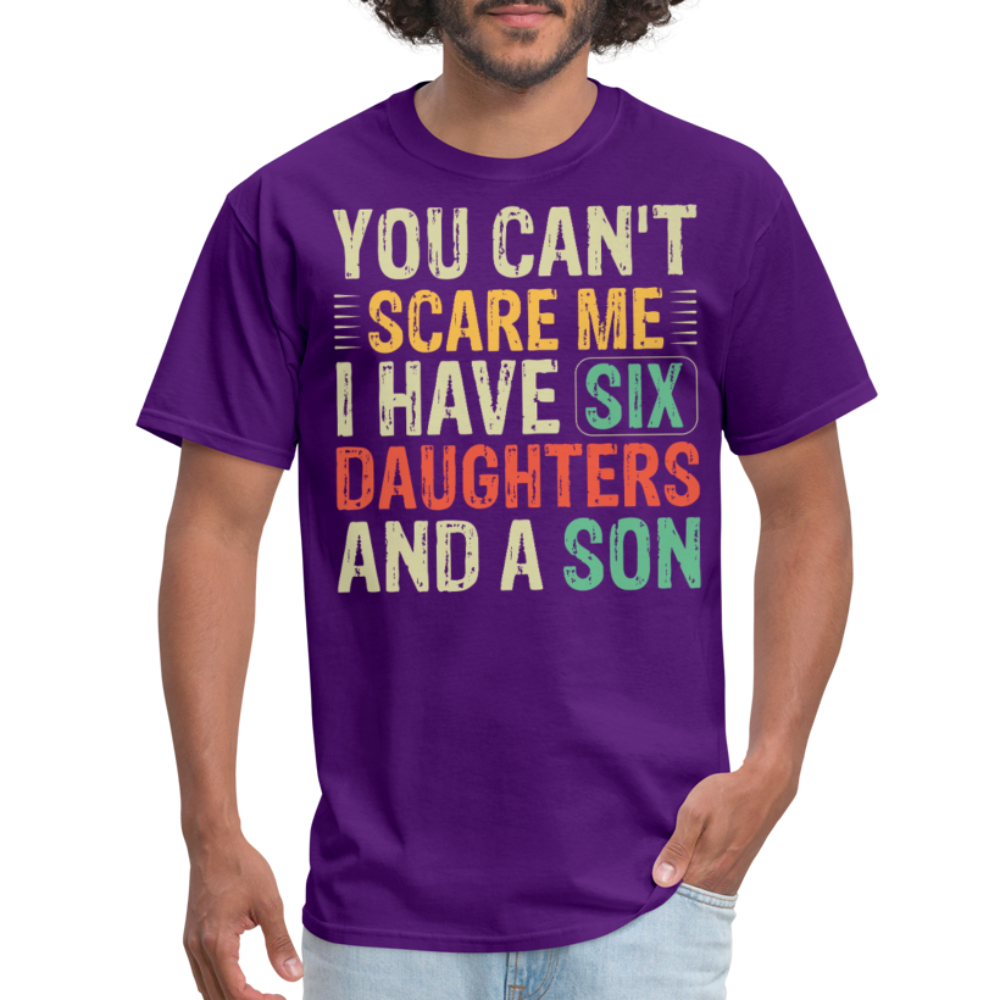 Gifts For Parents With Six Daughters And A Son Fathers Day T-shirt - purple