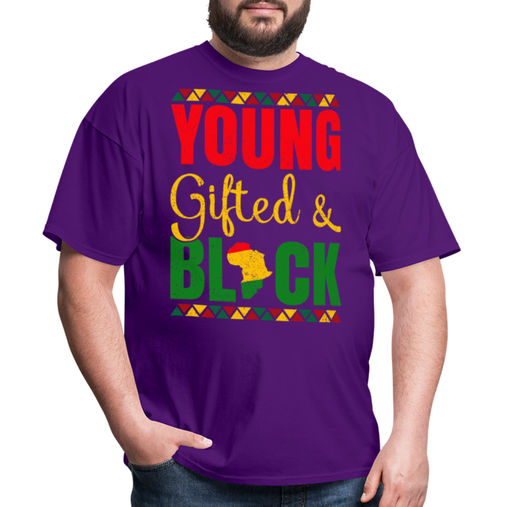 African Heritage Tee Young Gifted and Black T-Shirt - purple