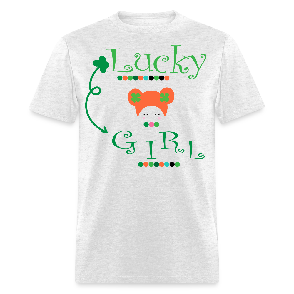 Lucky Girl St Patrick's Day Women T-shirt - light heather gray