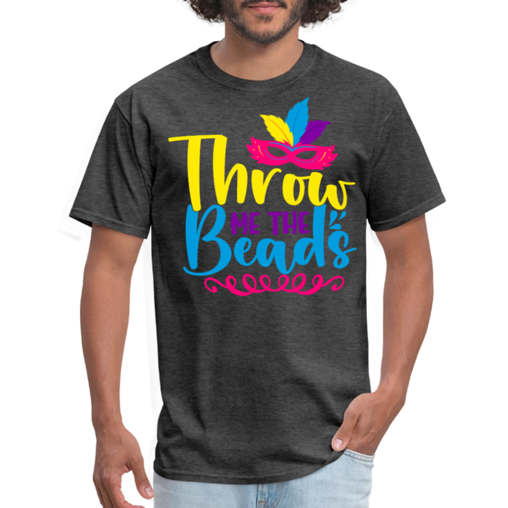 Throw Me The Beads Funny Mardi Gras T-shirt - heather black