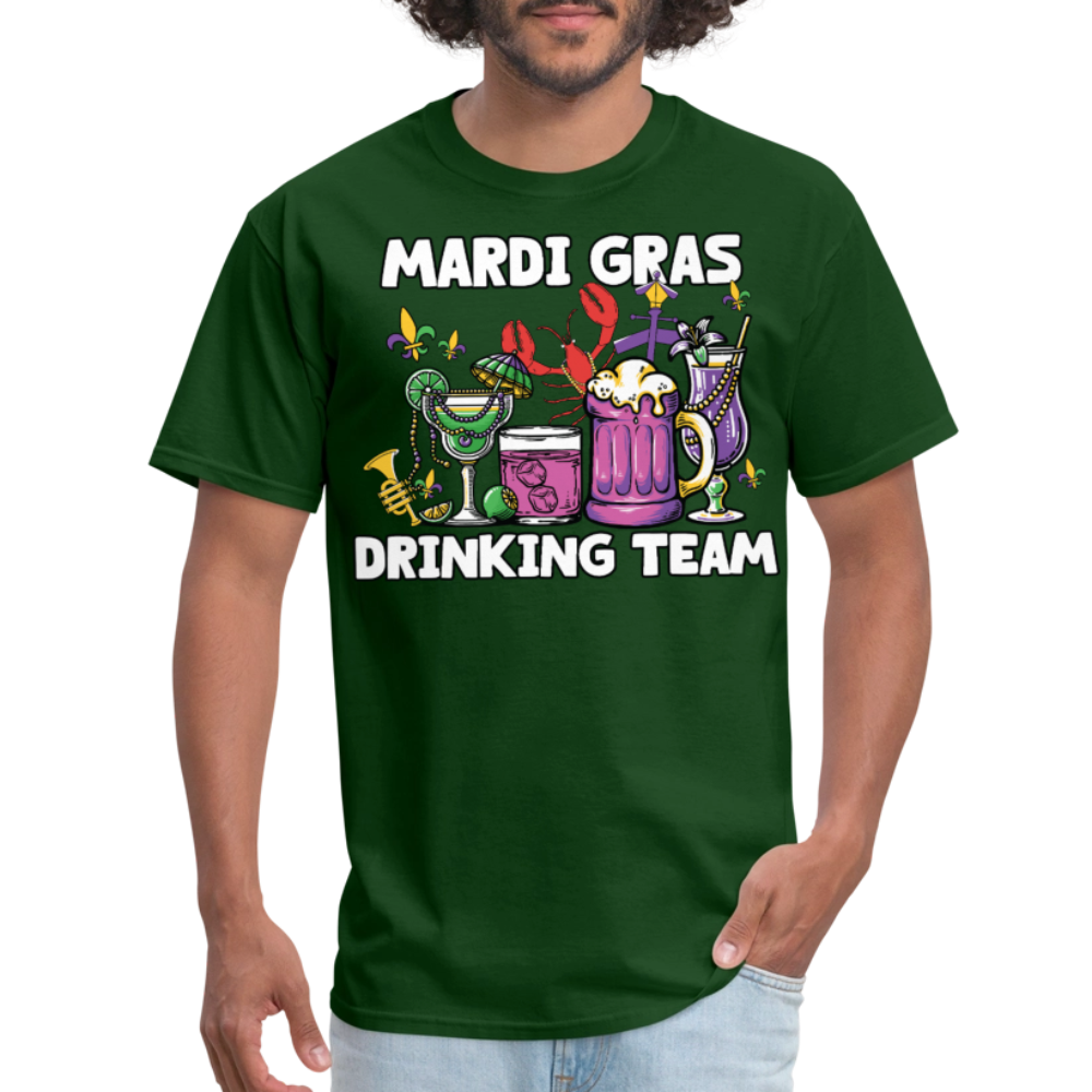 Beer And Cocktail Lover Mardi Gras Tee Mardi Gras Drinking Team T-shirt - forest green