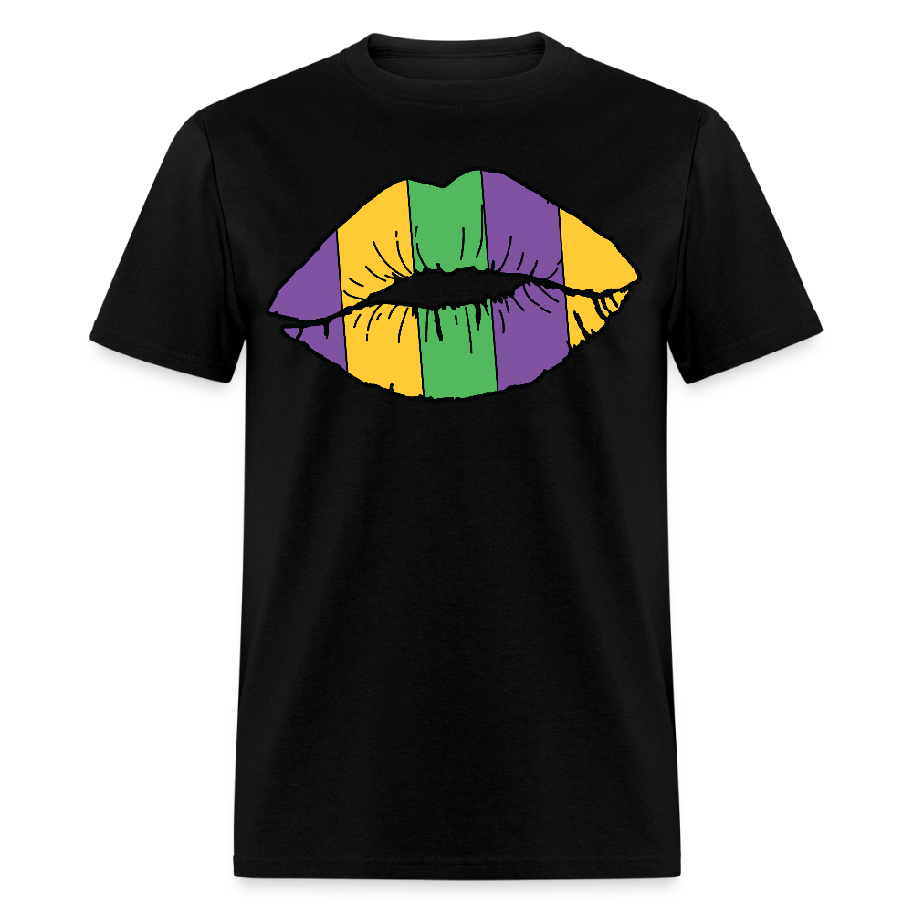 Mardi Gras Lips Tee For Women New Orleans Carnival T-Shirt - black