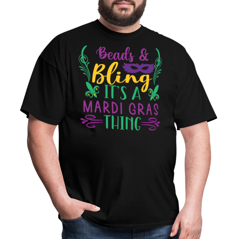 Masquerade Party Beads And Bling Mardi Gras T-Shirt - black