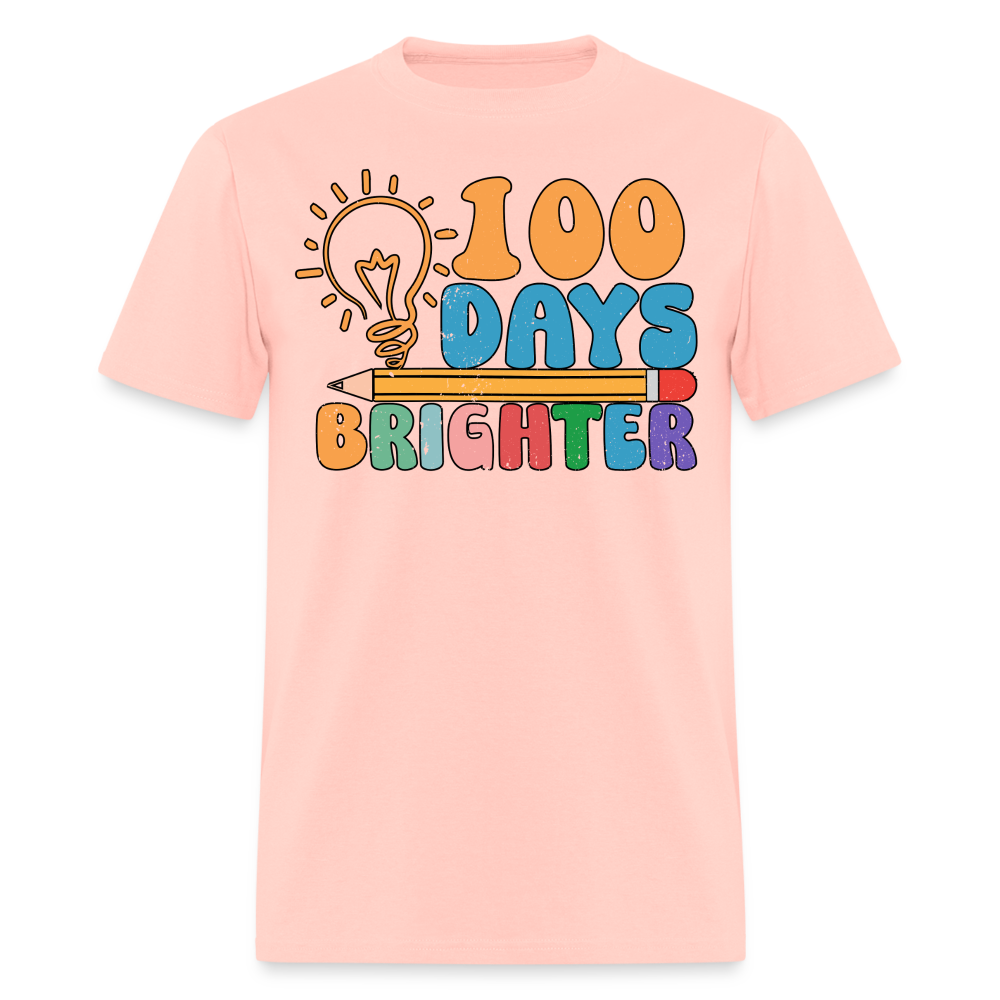 100 Days Brighter Shirt for Teachers Fun School Milestone T-Shirt - blush pink 